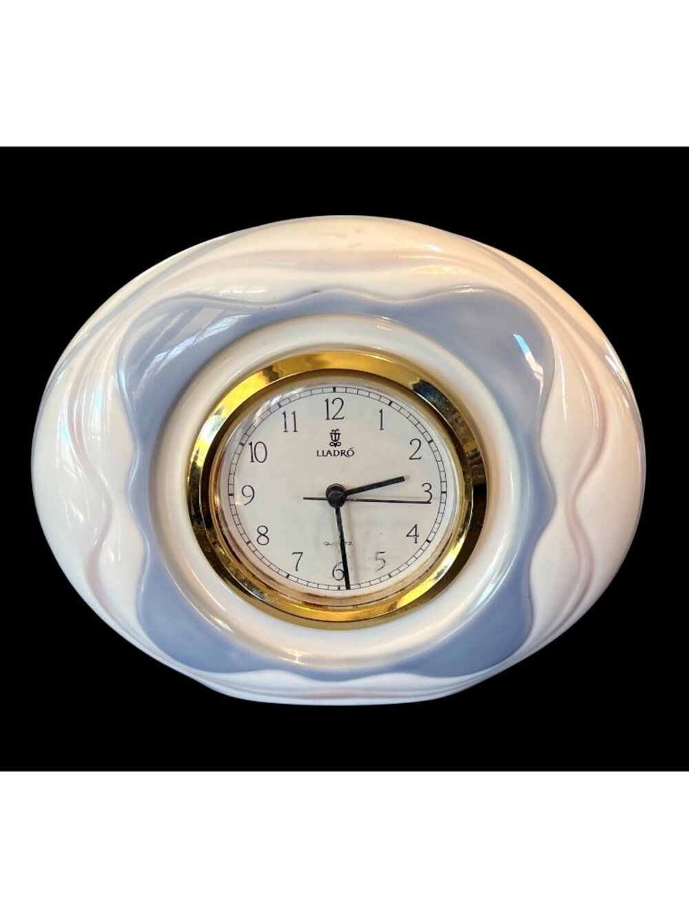 Vtg Lladro Porcelain Garland Mantel Quartz Clock 5926
